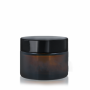 Tarro 50ml de vidrio ámbar con tapa negra rosca