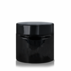 Tarro 120ml de vidrio ámbar con tapa negra rosca