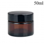 Tarro 50ml de vidrio ámbar con tapa negra rosca